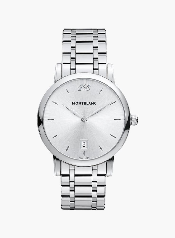 Workwear Watch with Silver Dial & Leather Strap